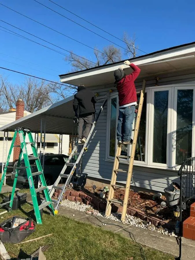 Restoration crew performing exterior repair in Parkville